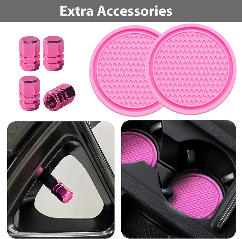 ZukMi 2 Pack License Plate Frame for Car Matte Metal Aluminum Rust-Proof License Plate Holder Cover Gloss Black Front Rear Number Tag Frame for Men Women Universal Fit (Pink) - Image 5